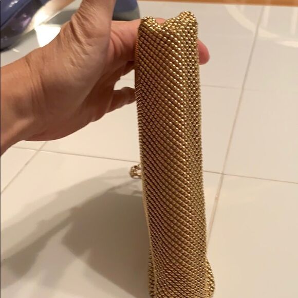 Vtg Whiting & Davis gold mesh evening bag - Picture 6 of 8